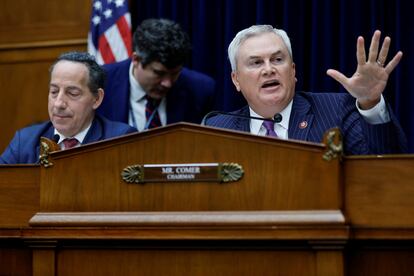 Chairman James Comer speaks during a House Oversight and Accountability Committee impeachment inquiry hearing into U.S. President Joe Biden, on Sept. 28, 2023.