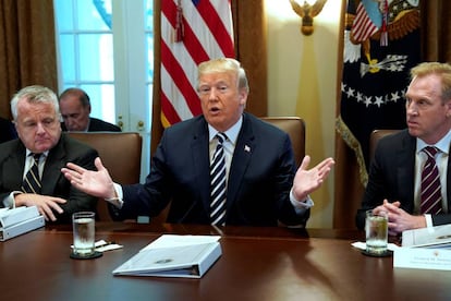 Trump, este miércoles durante la reunión de su gobierno