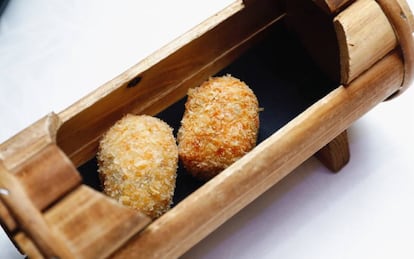 Croqueta de jamón y panko de Javier Ugidos, del restaurante Tobiko (Toledo).