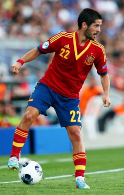 Isco, durante la semifinal ante Noruega.