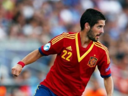 Isco, durante la semifinal ante Noruega.
