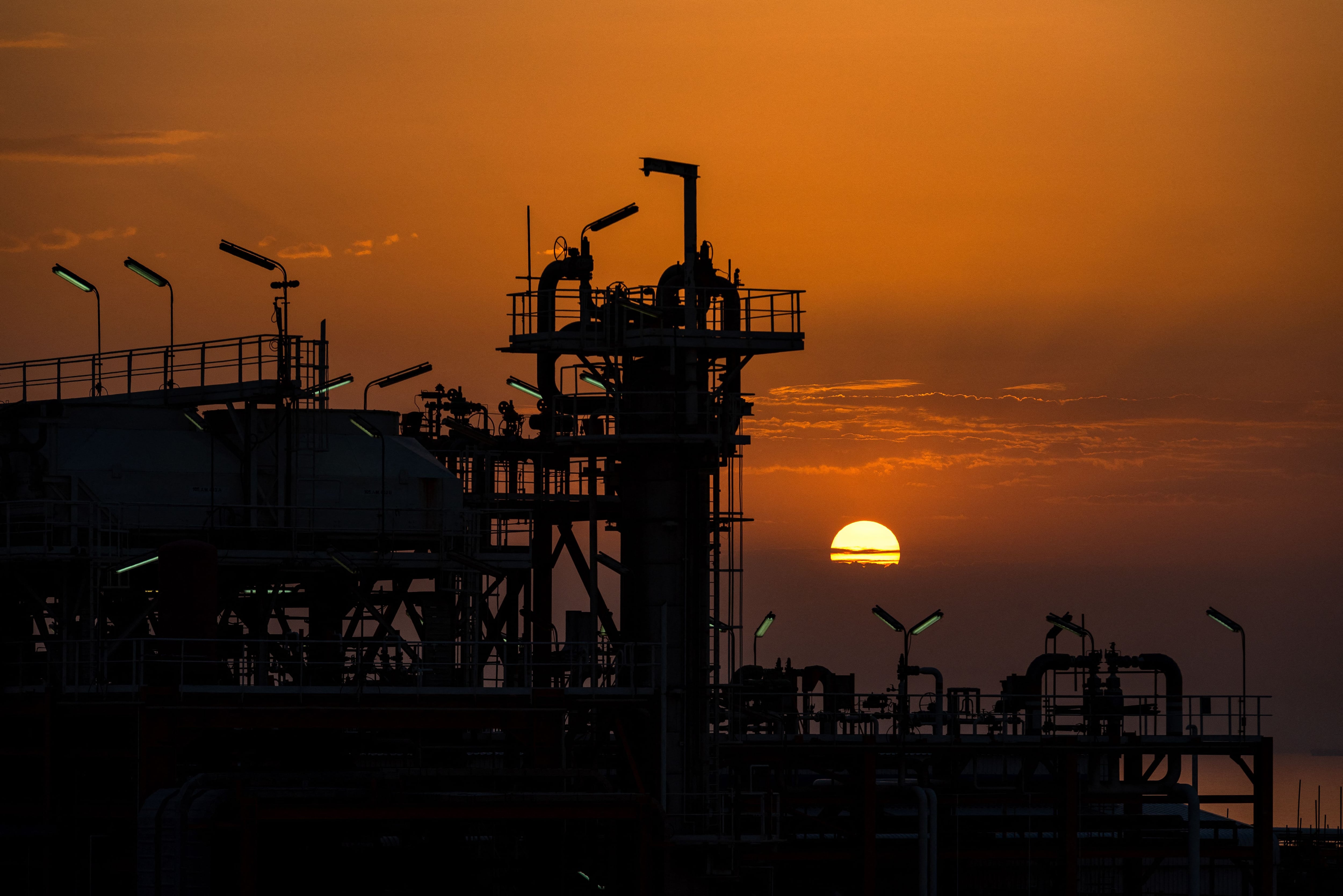 El yacimiento iraní de gas South Pars, en el norte del Golfo Pérsico.
