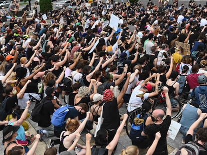 Protesta por la muerte de George Floyd, el viernes en Nueva York.