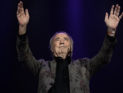 Serrat, en su último concierto en Barcelona, la noche del viernes.