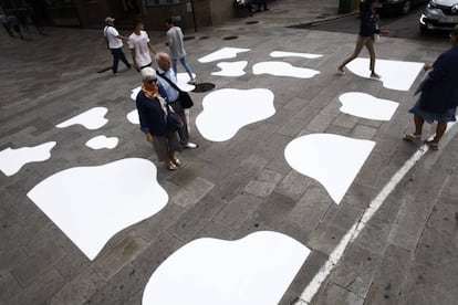 The Friesian cow-style crossing in A Coruña.