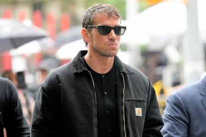 Alex Fine, marido de Casandra Ventura, a su llegada al juicio contra Sean Combs en Manhattan, Nueva York, el 13 de mayo.