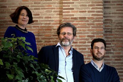 Carolina Aisen, directora de la Federación de Comunidades Judias de España, Miguel de Lucas, director general del Centro Sefarad-Israel y jefe de la Delegación Española en la IHRA (Internatioal Holocaust Remembrance Alliance) y Alejandro Baer, profesor de sociología en la Casa Sefarad en Madrid.