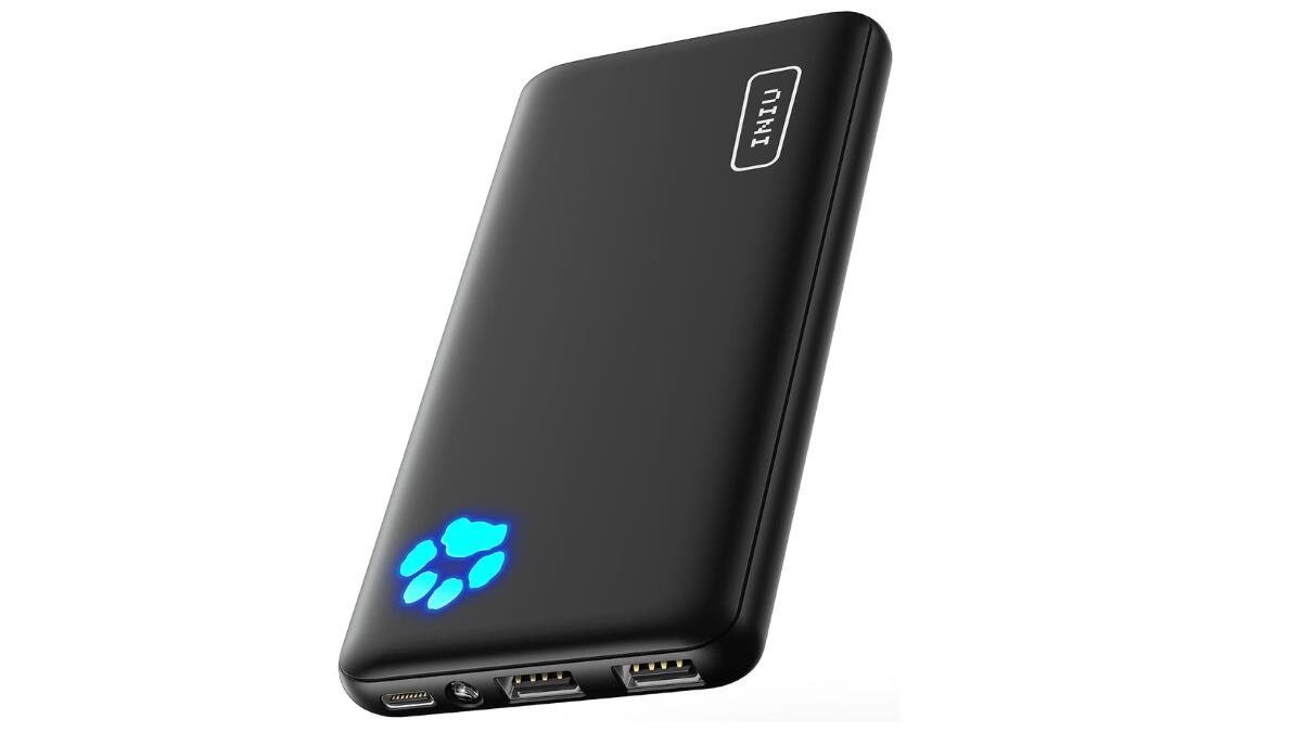 Batería externa ultraplana con 10.000 mAh.