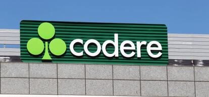 Rótulo de Codere en un edificio de la compañía en Madrid.