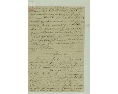 Carta de Margarita Maza a Benito Jurez en la que le da noticias de su familia; escribe tambin su hija Vela y Santacilia, informndole que pese a la epidemia de Clera debe estar tranquilo. Nueva York (Estados Unidos), 15 de junio de 1866.