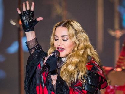 Madonna en un concierto de Las Vegas. 