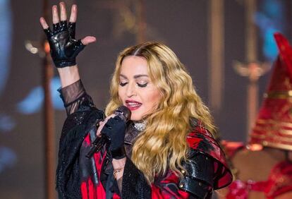 Madonna en un concierto de Las Vegas. 