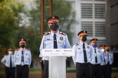 Josep Lluís Trapero, en el primer acto tras ser restituido como jefe de los Mossos, el 13 de noviembre de 2020.