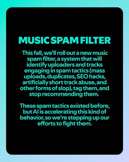 Medidas de Spotify para el control de la IA