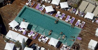 Azotea de un hotel en Barcelona.