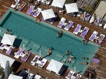 Azotea de un hotel en Barcelona. 