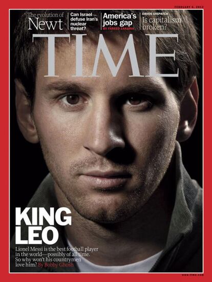 La revista 'Time' va escollir Leo Messi com a personalitat del 2001. "El Rei Leo", deia la portada que la publicaci li va dedicar.