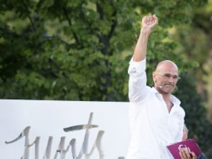 Raul Romeva durante la presentación de la lista que encabeza.