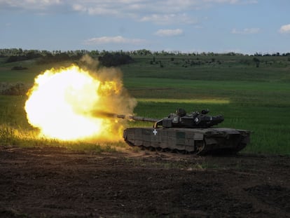 Un tanque ucranio, el miércoles cerca de Chasiv Yar (región de Donetsk).