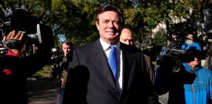 Paul Manafort, ex jefe de campaña de Trump, el lunes tras salir del TribunalFederal de EE UU, en Washington DC.