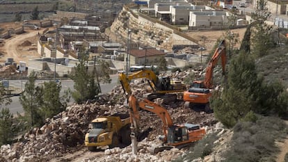 Construcciones en el asentamiento jud&iacute;o Shil&oacute;, en Cisjordania.