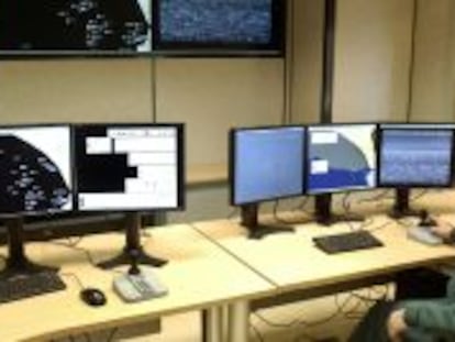 Instalaciones de vigilancia de fronteras, que comercializa Amper, en Huelva.