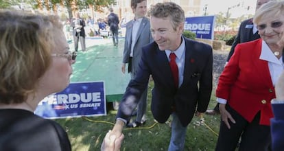 Paul en un evento en apoyo al candidato republicano al Senado David Perdue. 