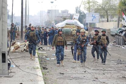 Policía federal iraquí en Mosul, este martes