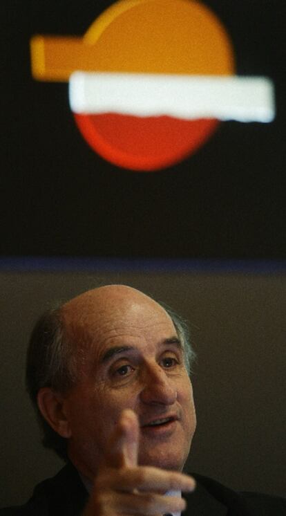 Antonio Brufau, durante la presentación de los resultados.