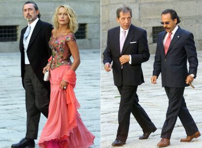 Francisco Correa y su esposa, y Pedro Antonio Martín y Álvaro Pérez, en la boda de Ana Aznar.