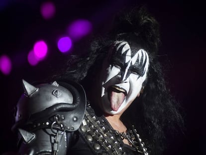 Gene Simmons, durante una actuación de Kiss el pasado 2018 en Barcelona.