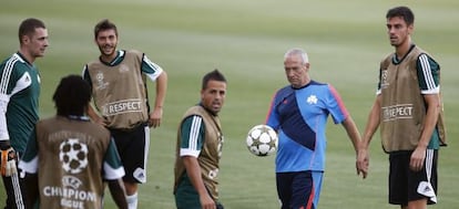 Vitola y Ferreira durante un entrenamiento en Málaga.