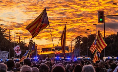 Manifestación independentista en Barcelona.