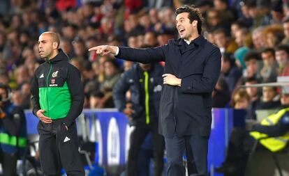 Santiago Solari, en el partido ante el Huesca. 