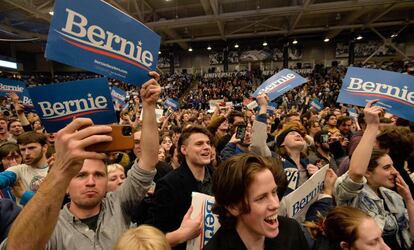 Votantes de Sanders en New Hampshire.