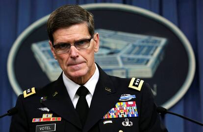 El general Votel, en la rueda de prensa de este viernes