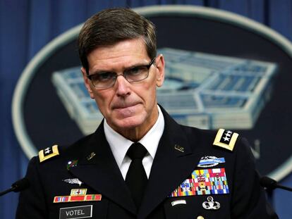 El general Votel, en la rueda de prensa de este viernes 