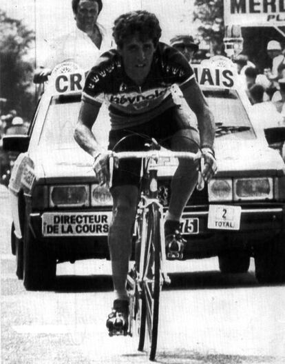 El corredor español Pedro Pelgado durante una etapa en el Tour de Francia de 1983