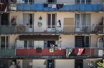 Fachada de un edificio de L'Ariane, en Niza.