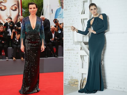 Juliette Binoche (Nadie quiere la noche) se disputa el galardón a Mejor Actriz con Penélope Cruz, Inma Cuesta y Natalia de Molina. Si se lo lleva, nos la imaginamos recogiéndolo con este vestido verde de Fernando Claro.