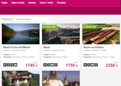 Ofertas de viajes a Nepal en la página web de la agencia Nautalia.
