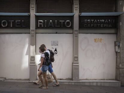 L'Hotel Rialto tancat al centre de Barcelona