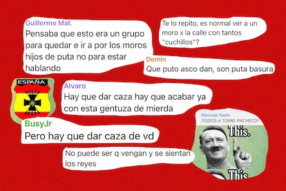 Collage a partir de mensajes reales en redes sociales.