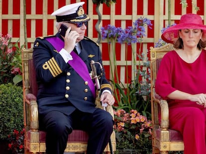 Los príncipes Lorenzo y Claire de Bélgica, en la celebración del Día Nacional de Bélgica, el 21 de julio, en Bruselas.