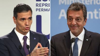 Pedro Sánchez y Sergio Massa.