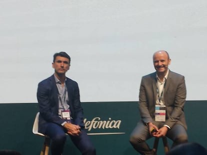 Juan Carlos García y David del Val, en la presentación de Telefónica.