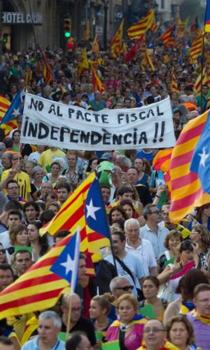 Banderas independentistas en la última Diada.