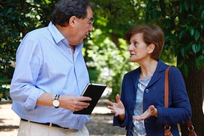 Francesc de Carreras y Adela Cortina, este sábado en Madrid.
