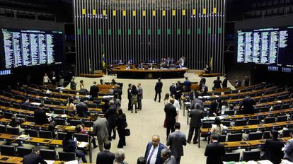  O Plenário da Câmara dos Deputados, em Brasília. 