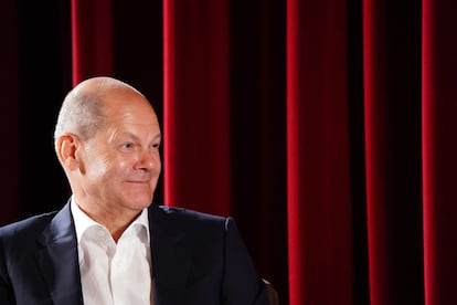 Olaf Scholz, durante un acto de su partido en Postdam.